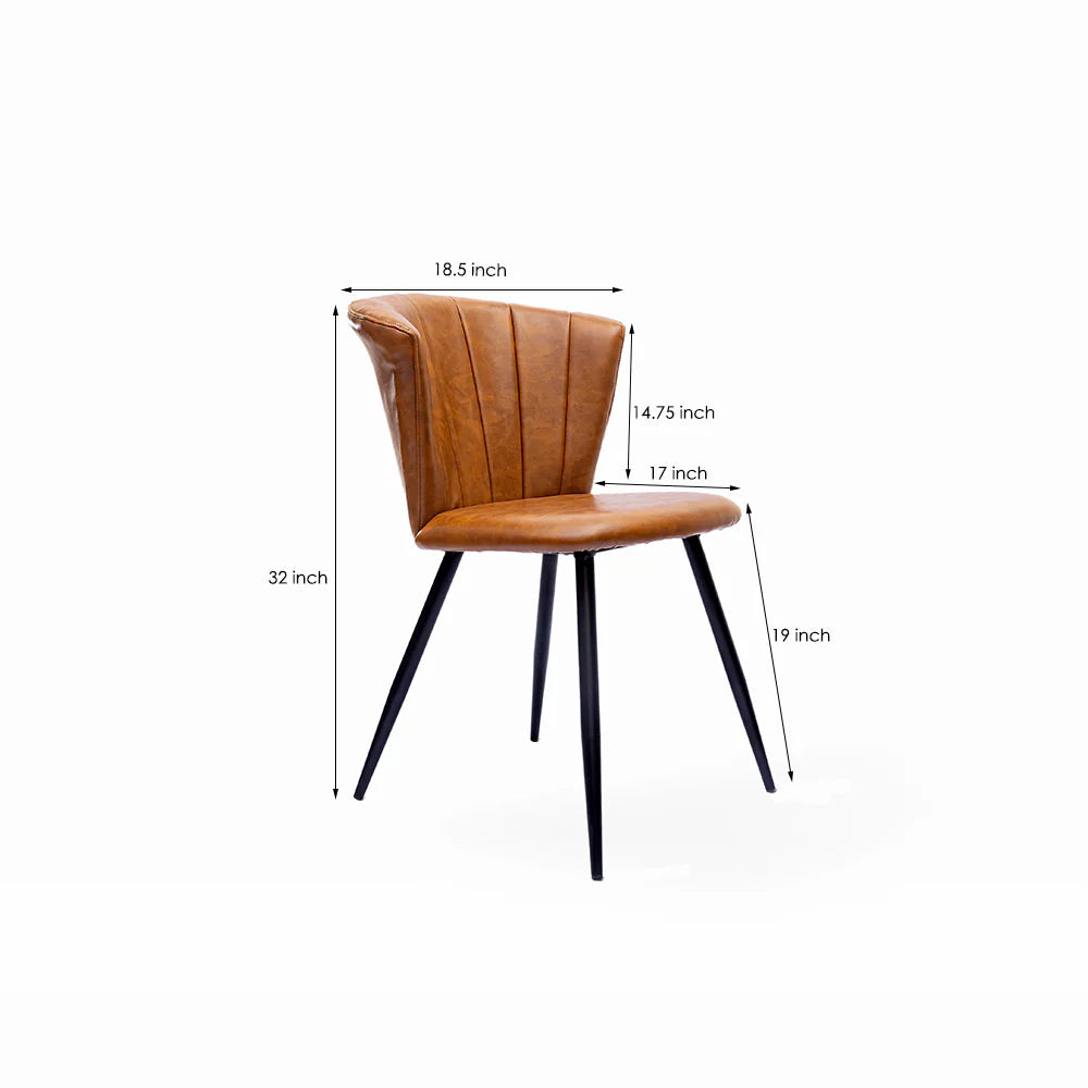 PU Leather Dining Chair With Iron Legs - Image 2