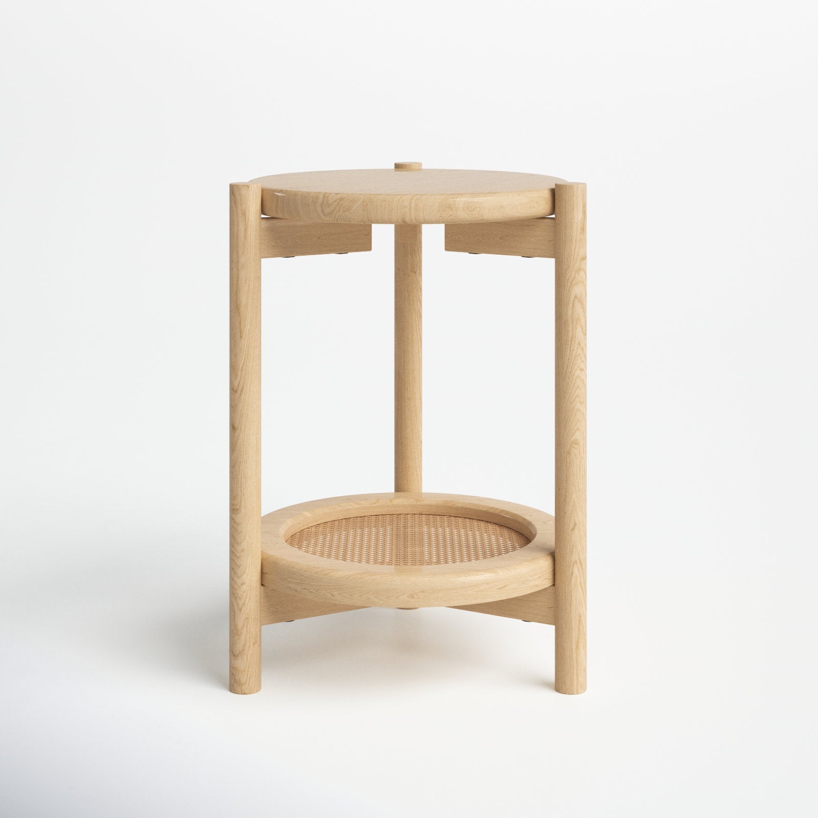 Jerry Natural Wood and Rattan End Table - Image 3
