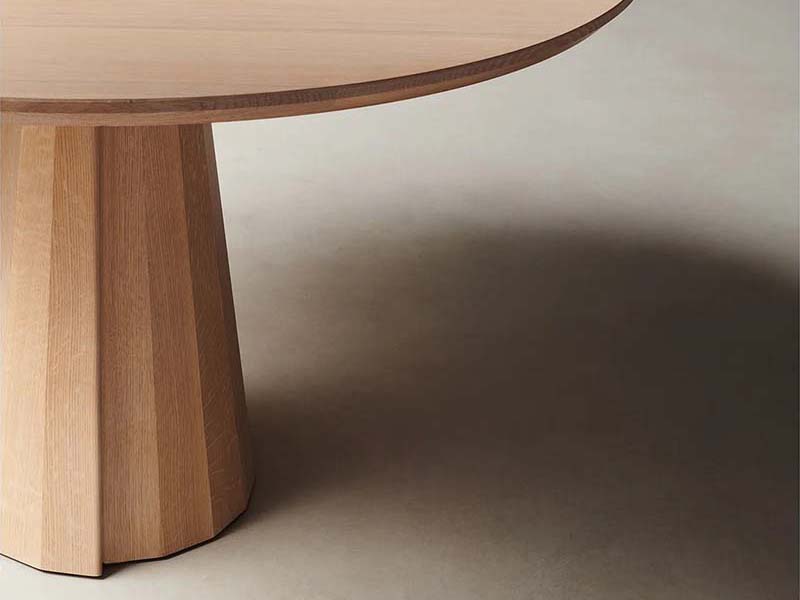 Natural Round Oak Wood Dining Table with A Sense of Design Modern Round Dining Table Set 6 Seater - Image 2