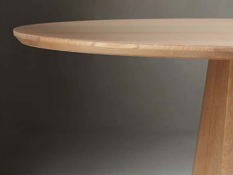 Natural Round Oak Wood Dining Table with A Sense of Design Modern Round Dining Table Set 6 Seater - Image 3