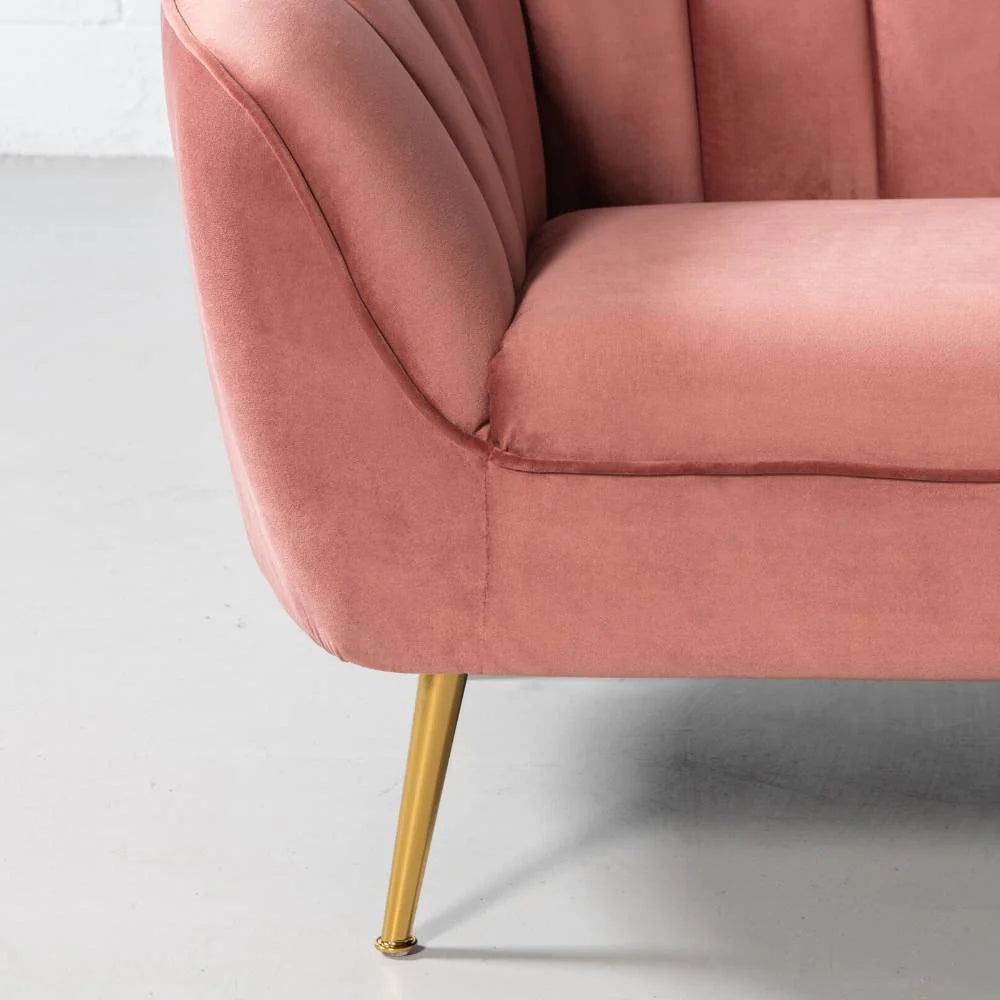 AUDREY - Pink Velvet Sofa - Image 5