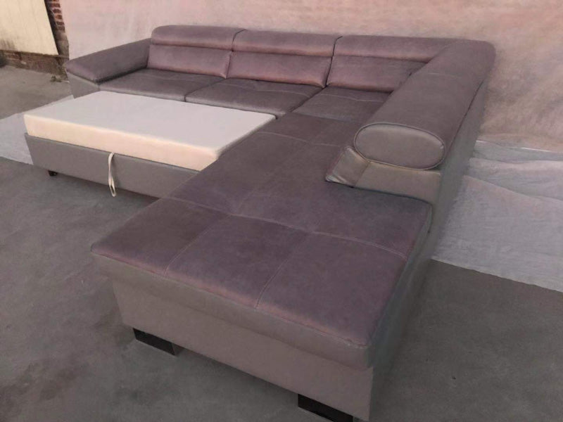 Grey Sofa Bed,Lounge Sofa Bed,Pu Sofa Bed,Genuine Leather Sofa Bed,Living Room Sofa Bed For Leisure - Image 5