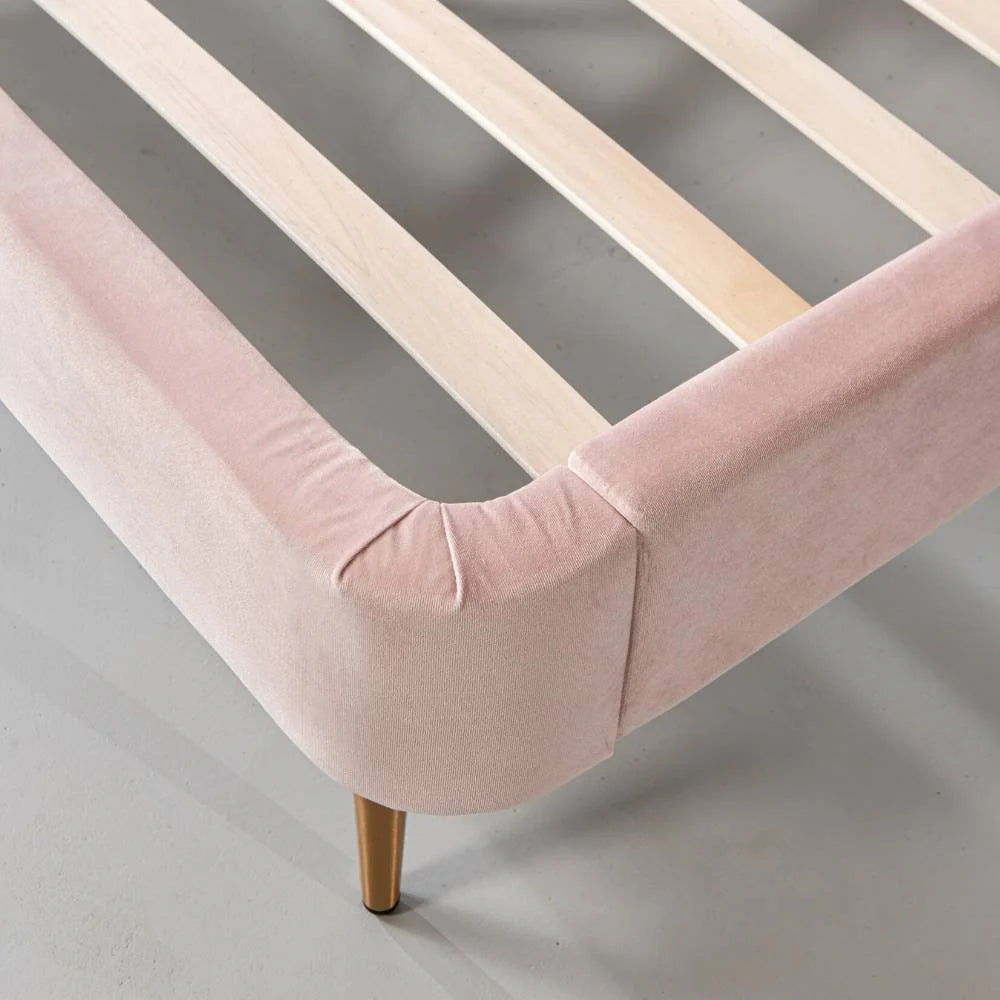 MEREDITH - Pink Velvet Bed - Image 2