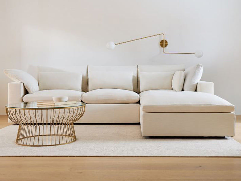 Harmony 3-Piece Ottoman Linen Sectional Couch Sofa Sectional Custom Size Sectional Couch Sofa - Image 3