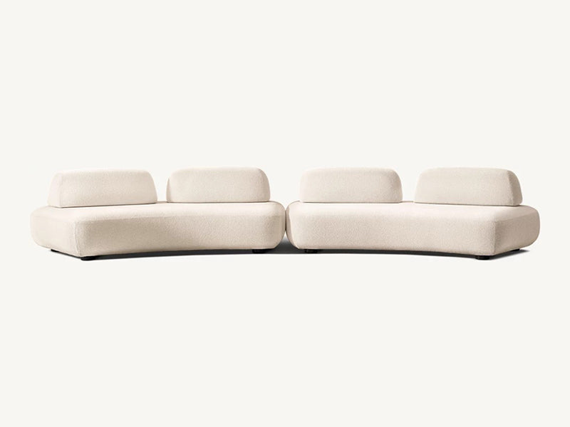 Modern White Linen Fabric and Feather Sofa - Image 4