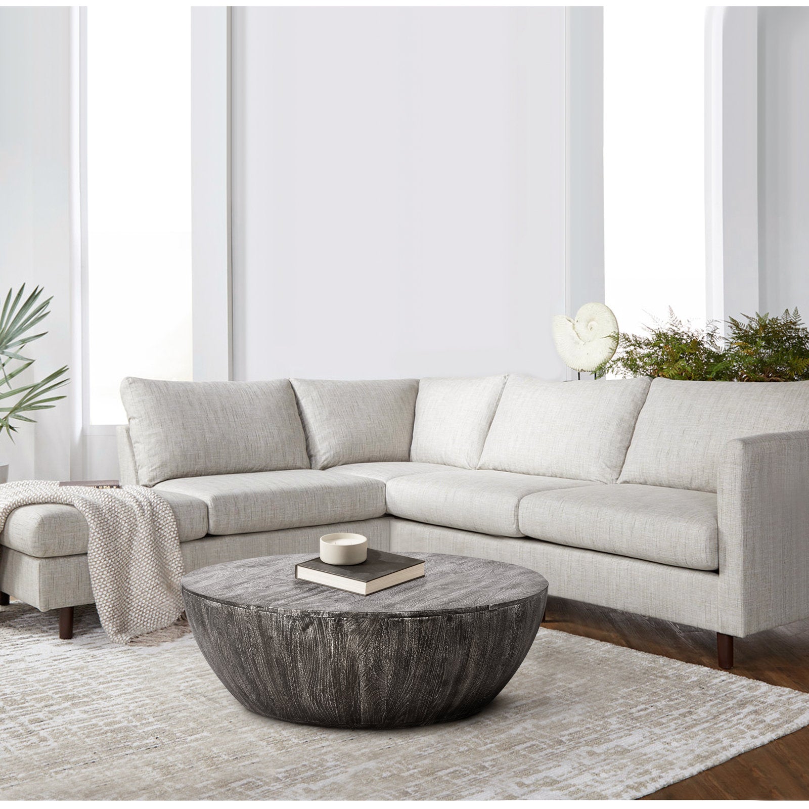 Emir Solid Wood Single Drum Coffee Table - Image 9