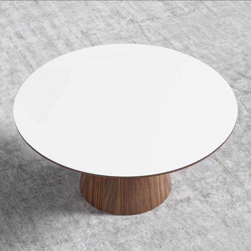 Round Oak Wood Dining Table with A Sense of Design Modern Round Dining Table Set 6 Seater - Image 4