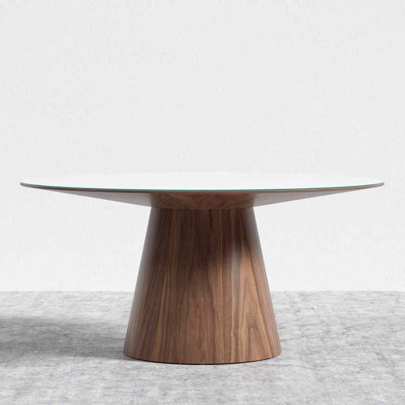 Round Oak Wood Dining Table with A Sense of Design Modern Round Dining Table Set 6 Seater - Image 2