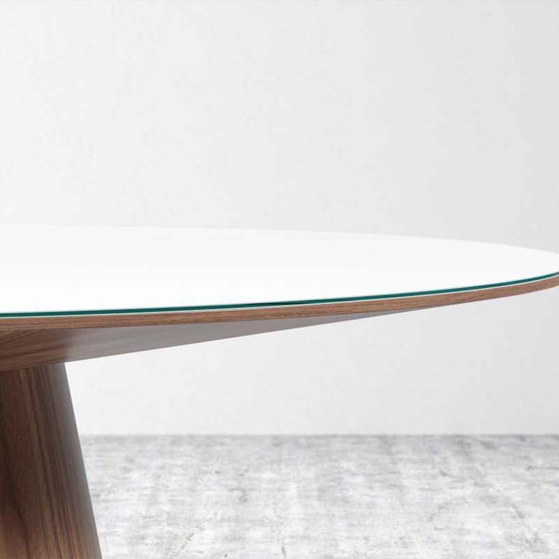 Round Oak Wood Dining Table with A Sense of Design Modern Round Dining Table Set 6 Seater - Image 3