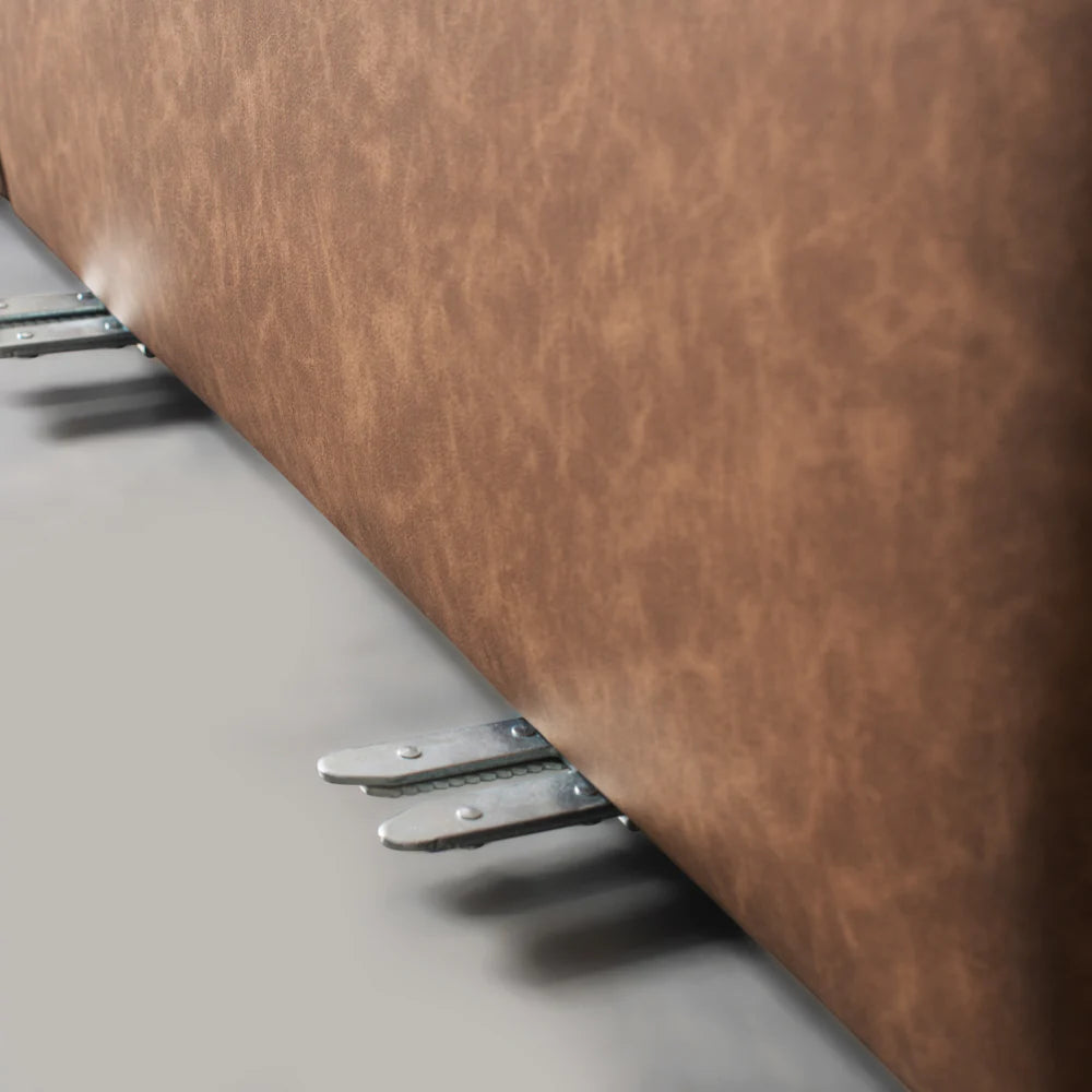 MASON - Brown Vegan Leather Ottoman - Image 4
