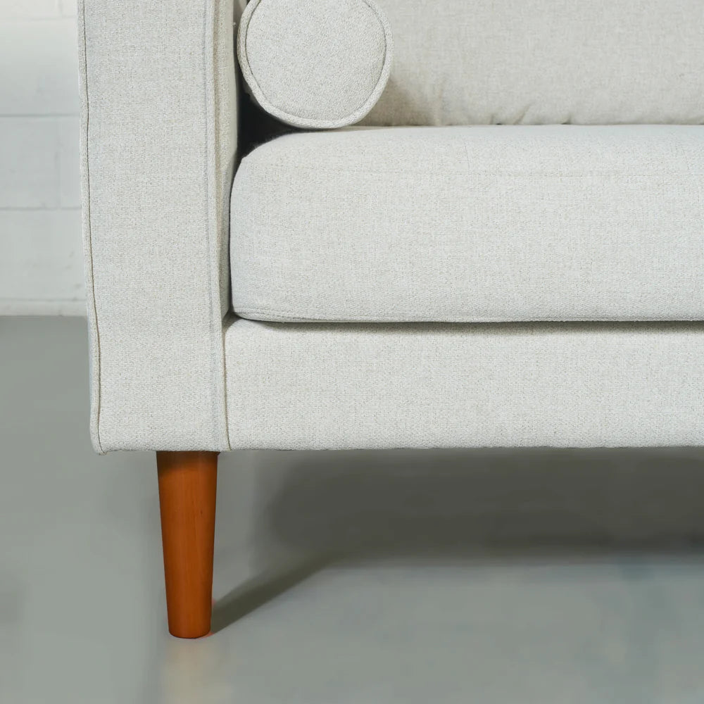 FONDA - Cream Fabric 3-Seater Sofa - Image 3