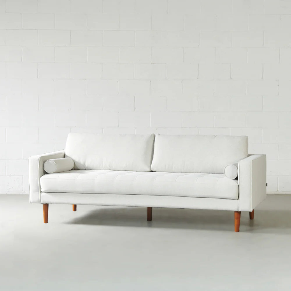 FONDA - Cream Fabric 3-Seater Sofa - Image 9