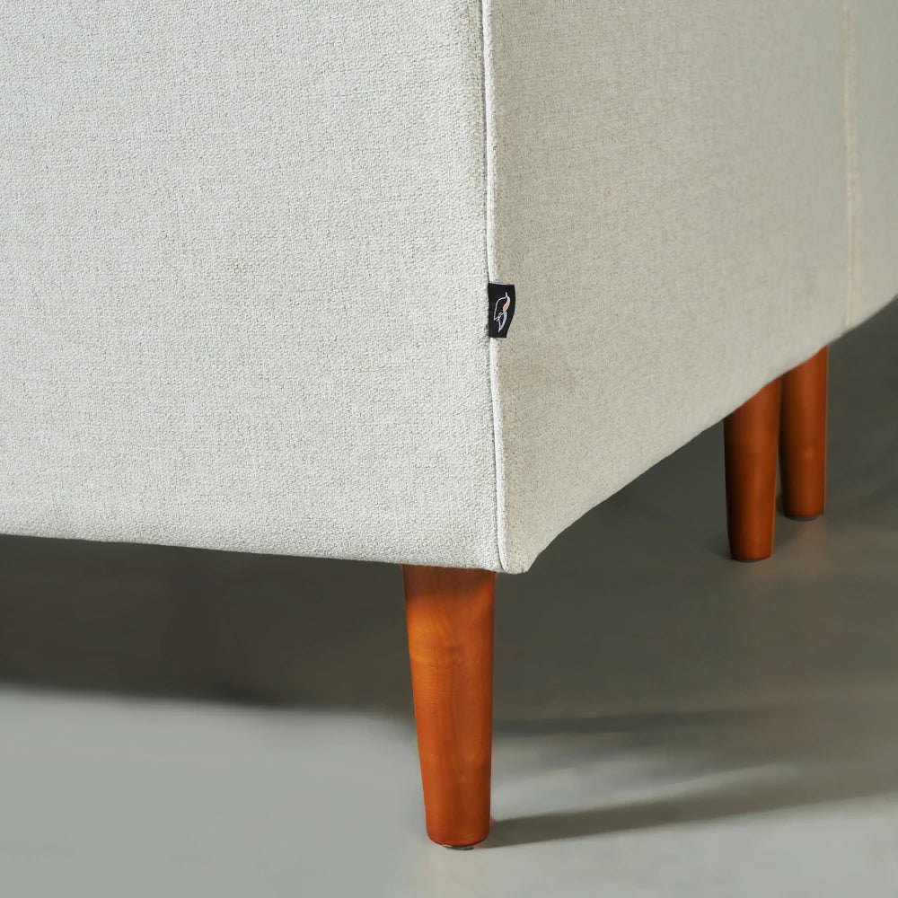FONDA - Cream Fabric 3-Seater Sofa - Image 4