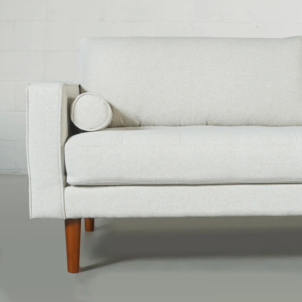 FONDA - Cream Fabric 3-Seater Sofa - Image 5