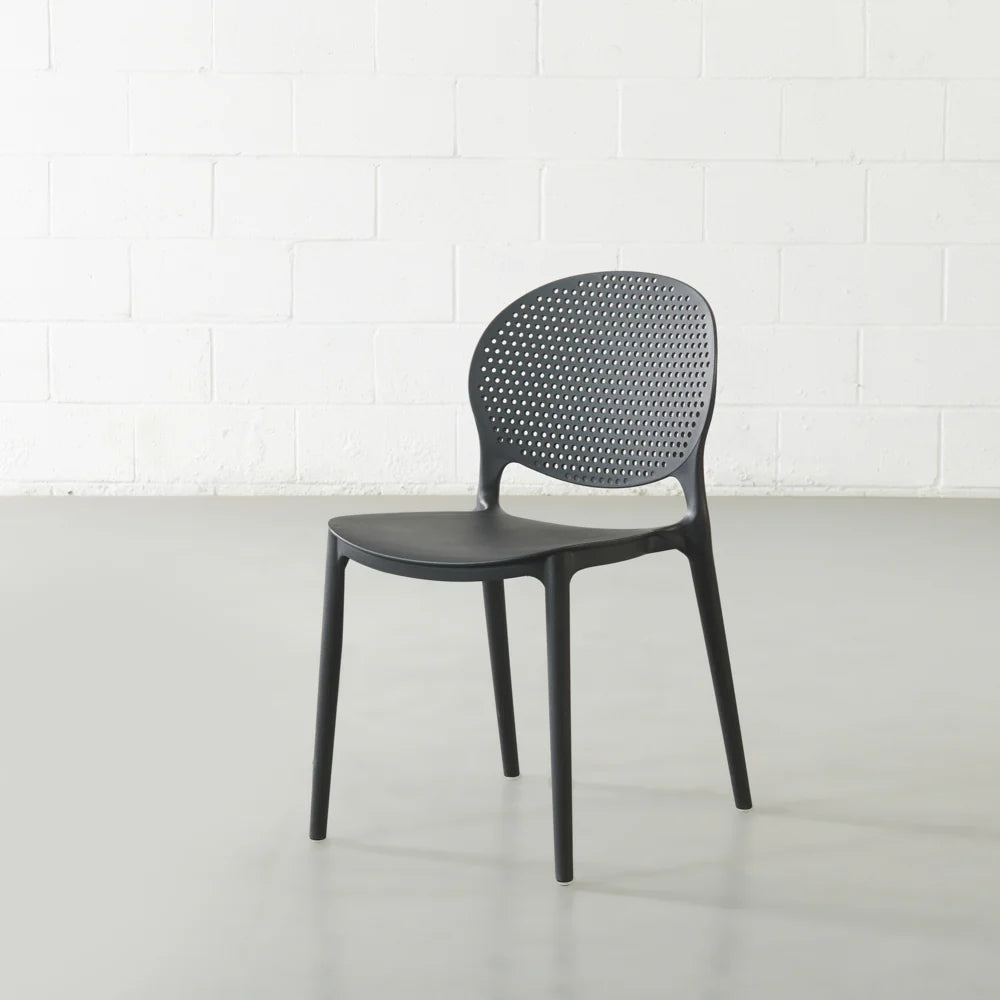 POLKA - Black UV Resistant Plastic Dining Chair - Image 5