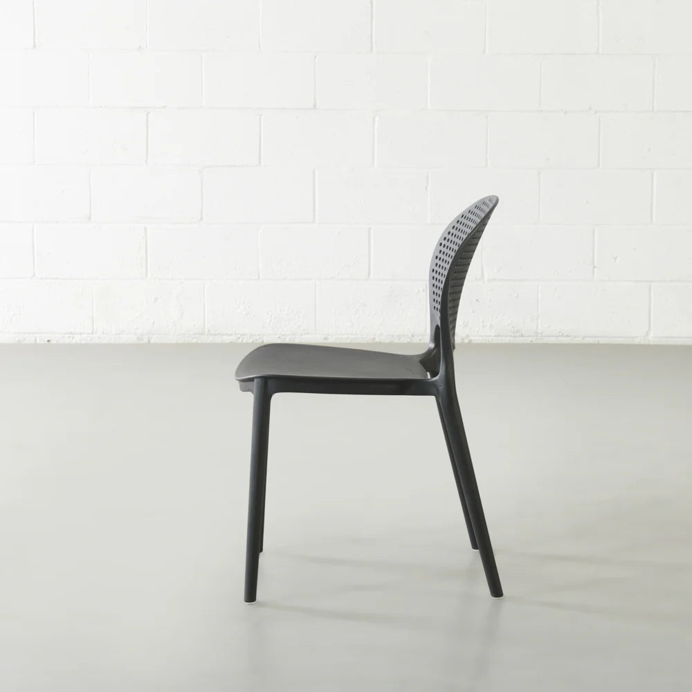 POLKA - Black UV Resistant Plastic Dining Chair - Image 6