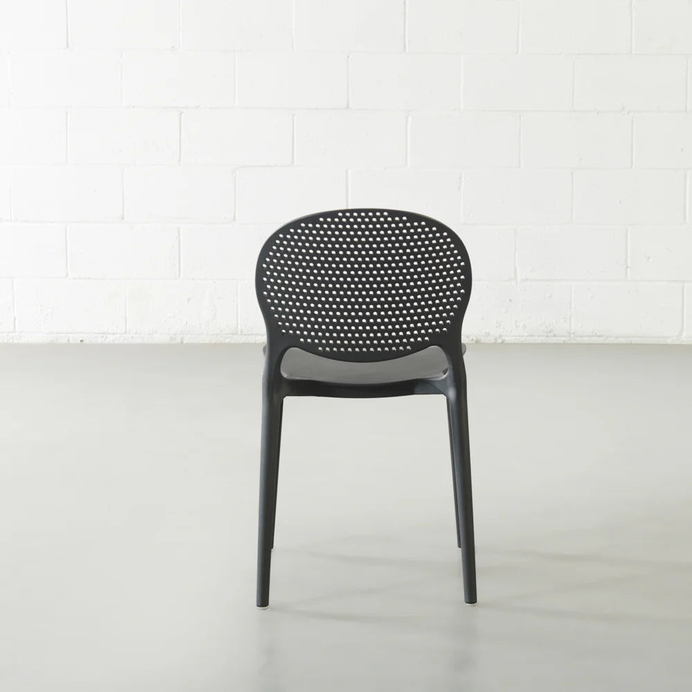 POLKA - Black UV Resistant Plastic Dining Chair - Image 7