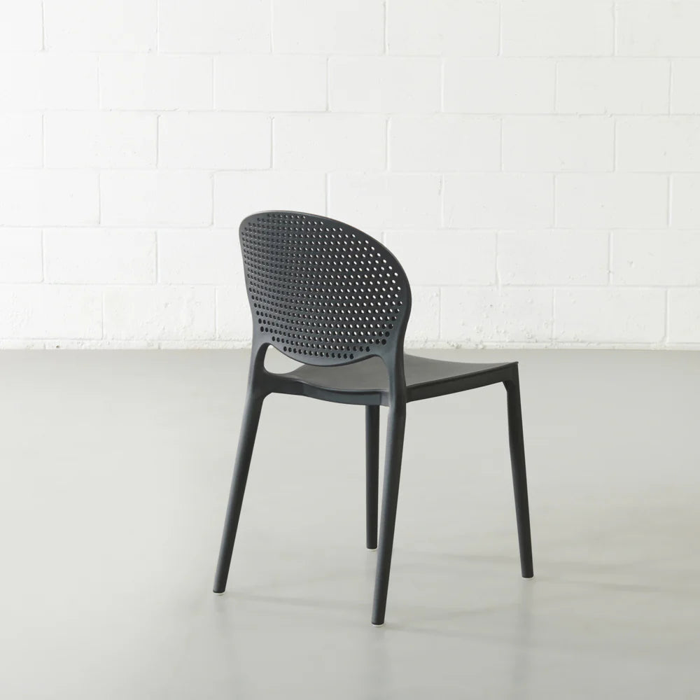 POLKA - Black UV Resistant Plastic Dining Chair - Image 8