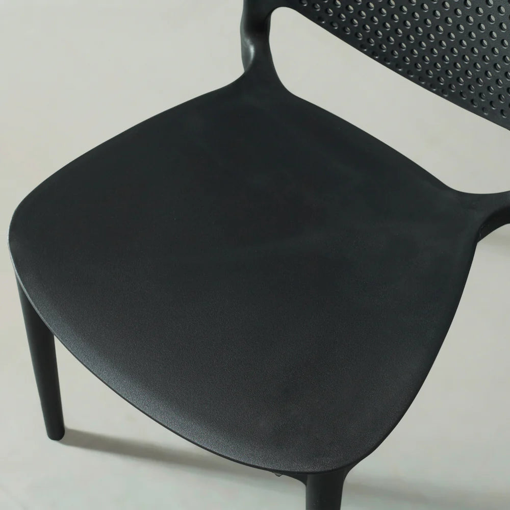 POLKA - Black UV Resistant Plastic Dining Chair - Image 2