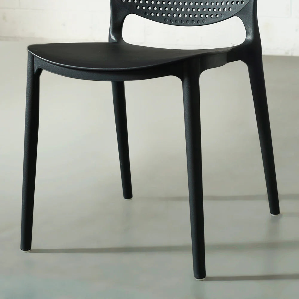 POLKA - Black UV Resistant Plastic Dining Chair - Image 3