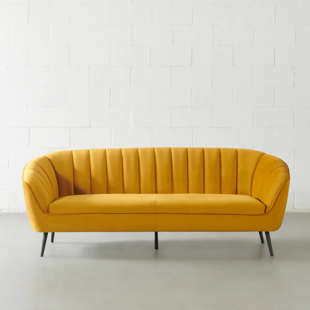 AUDREY - Mustard Velvet Sofa - Image 7