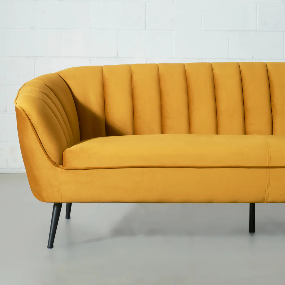 AUDREY - Mustard Velvet Sofa - Image 2