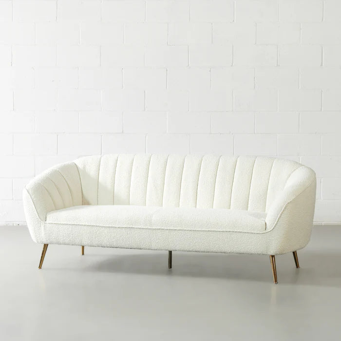 AUDREY - Cream Boucle Fabric Sofa - Image 6