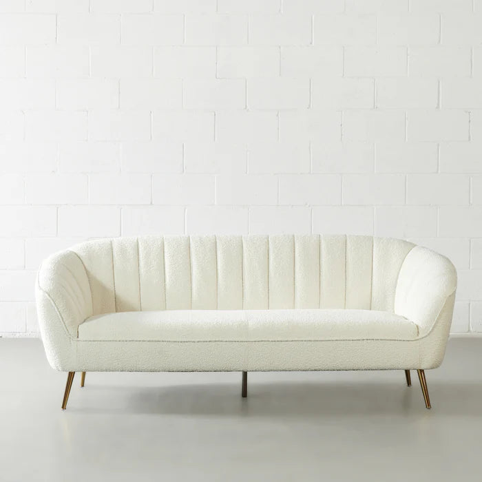 AUDREY - Cream Boucle Fabric Sofa - Image 2
