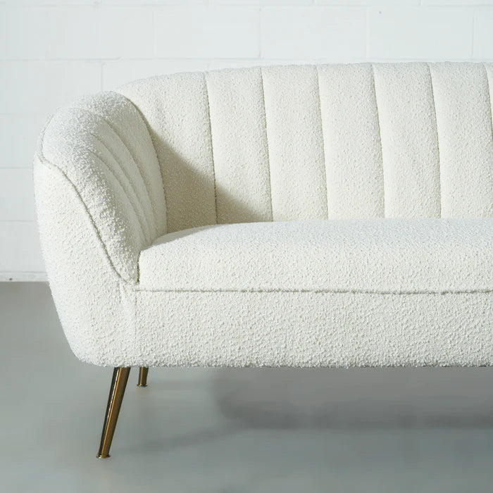 AUDREY - Cream Boucle Fabric Sofa - Image 3