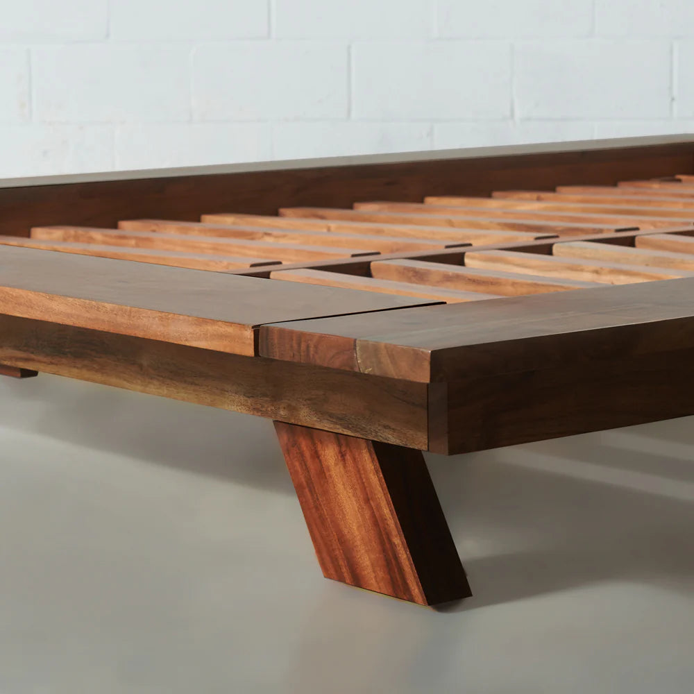 ZOEY - Solid Acacia Wood Platform Bed - Image 4