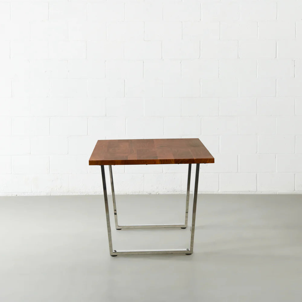 DANTON - Acacia Straight Cut Table 3.5cm Thickness Top with U Chrome Legs - Image 3