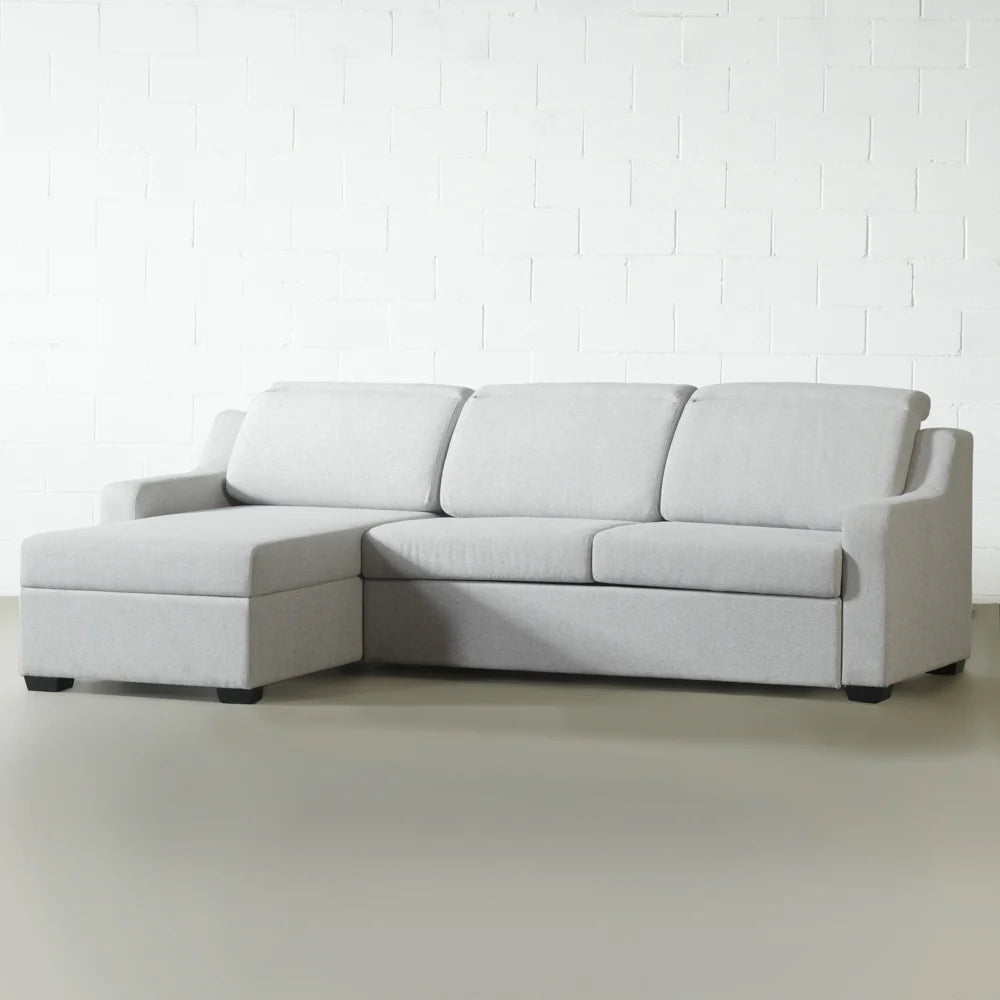 EVA - Grey Fabric Sectional Sofabed with Memory Foam Mattress and Storage - Right - Image 5