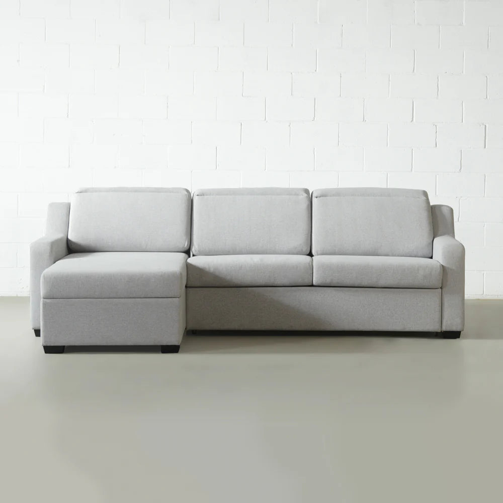 EVA - Grey Fabric Sectional Sofabed with Memory Foam Mattress and Storage - Right - Image 6