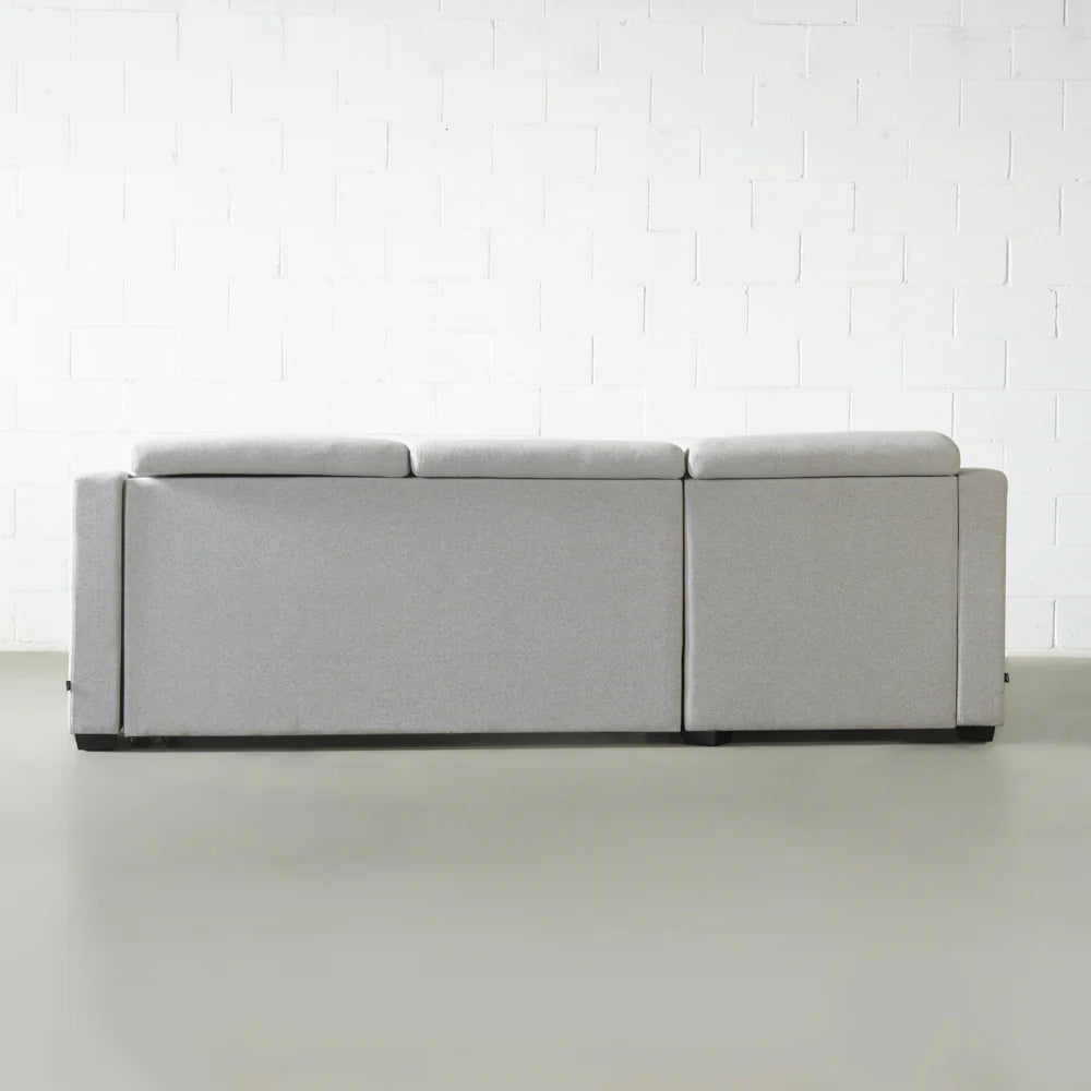 EVA - Grey Fabric Sectional Sofabed with Memory Foam Mattress and Storage - Right - Image 8