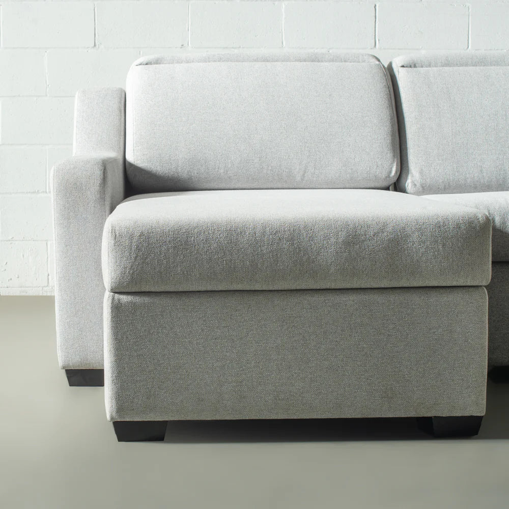 EVA - Grey Fabric Sectional Sofabed with Memory Foam Mattress and Storage - Right - Image 14