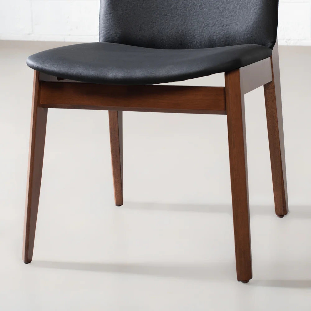 HARRIS - Black Leather Dining Chair - Image 10