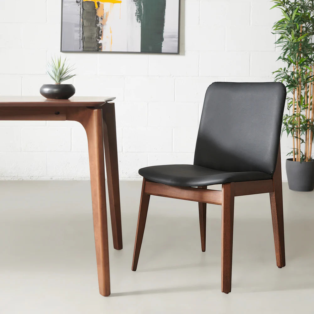 HARRIS - Black Leather Dining Chair - Image 9