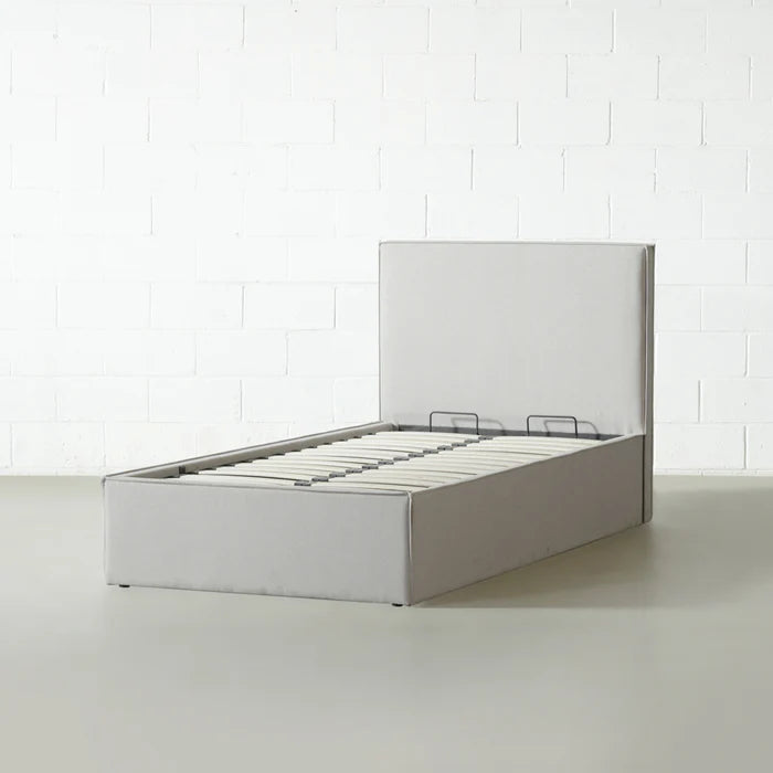 DREAM - Light Grey Fabric Bed with Storage (Twin) - Image 2