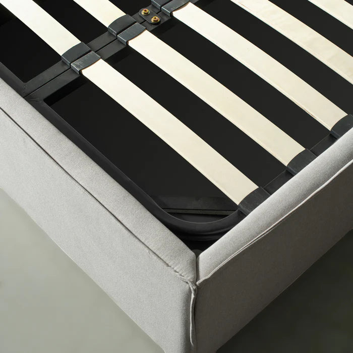 DREAM - Light Grey Fabric Bed with Storage (Twin) - Image 3
