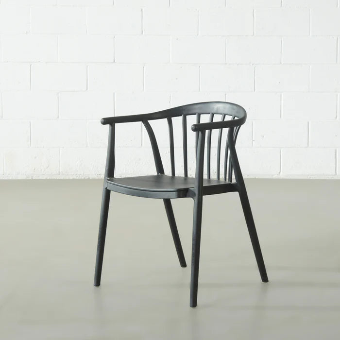 EDITH - Black UV Resistant Plastic Dining Chair - Image 2