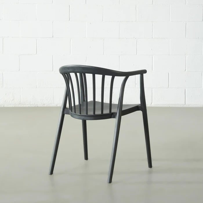 EDITH - Black UV Resistant Plastic Dining Chair - Image 3
