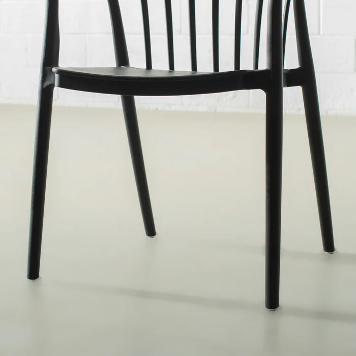 EDITH - Black UV Resistant Plastic Dining Chair - Image 4