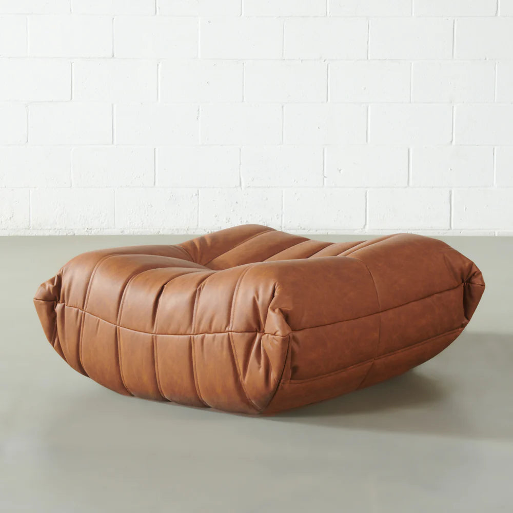 KABINE - Brown Vegan Leather Ottoman - Image 2