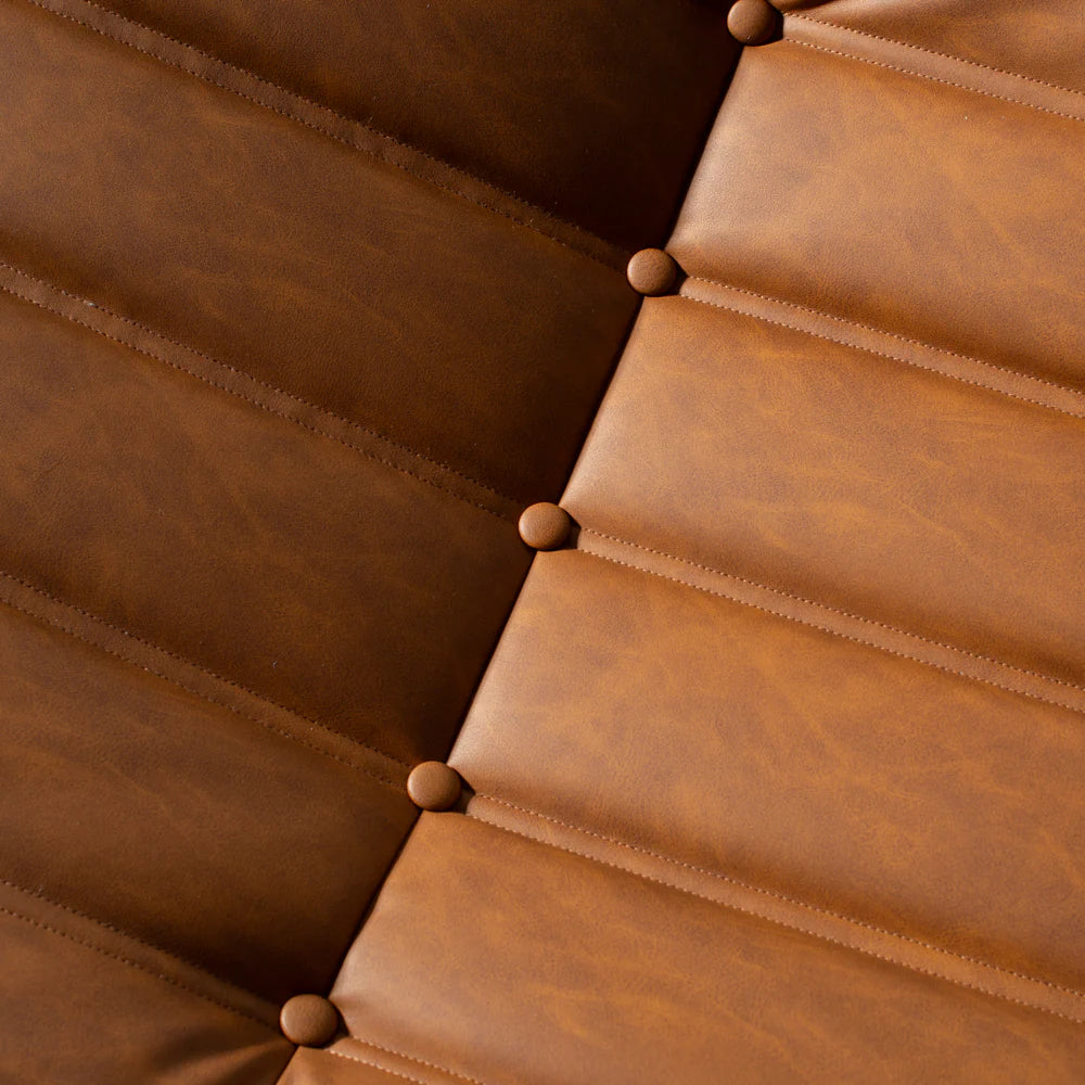 KABINE - Brown Vegan Leather Ottoman - Image 3
