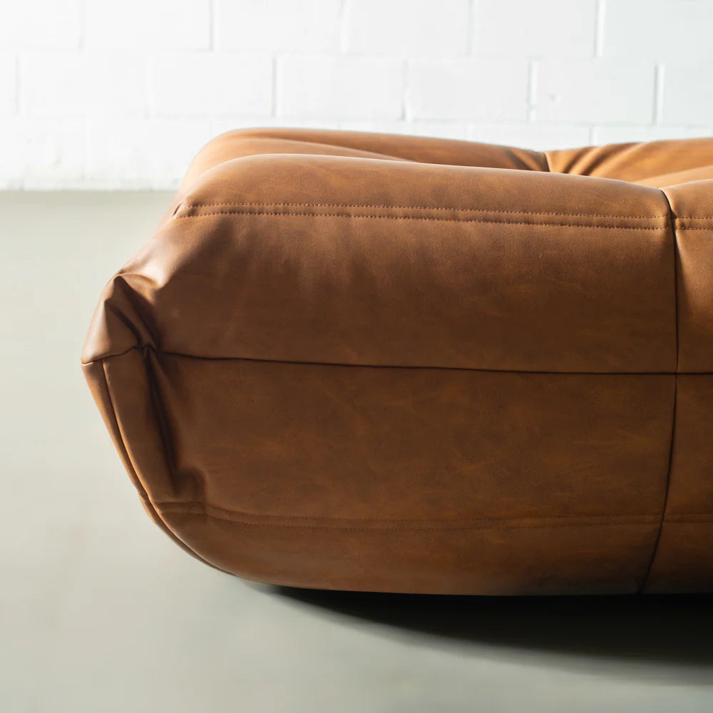 KABINE - Brown Vegan Leather Ottoman - Image 4