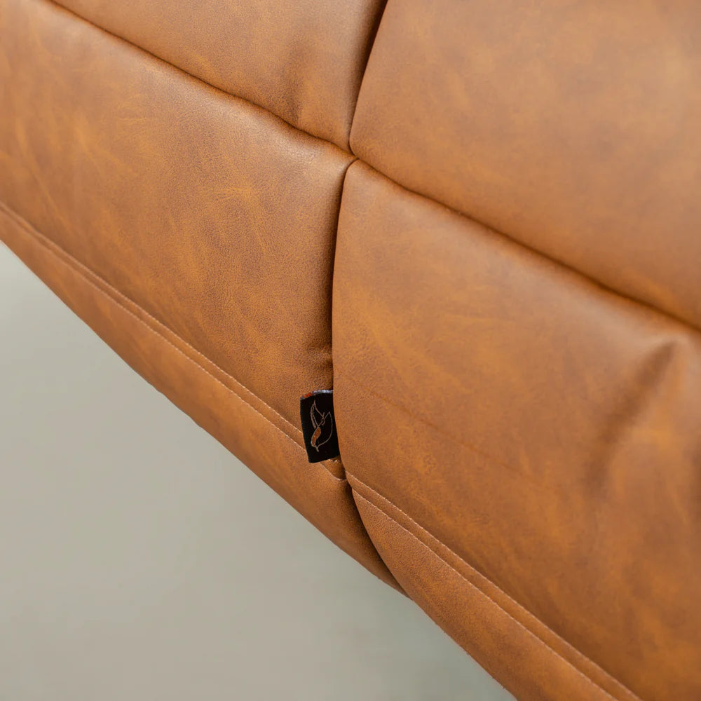 KABINE - Brown Vegan Leather Ottoman - Image 5