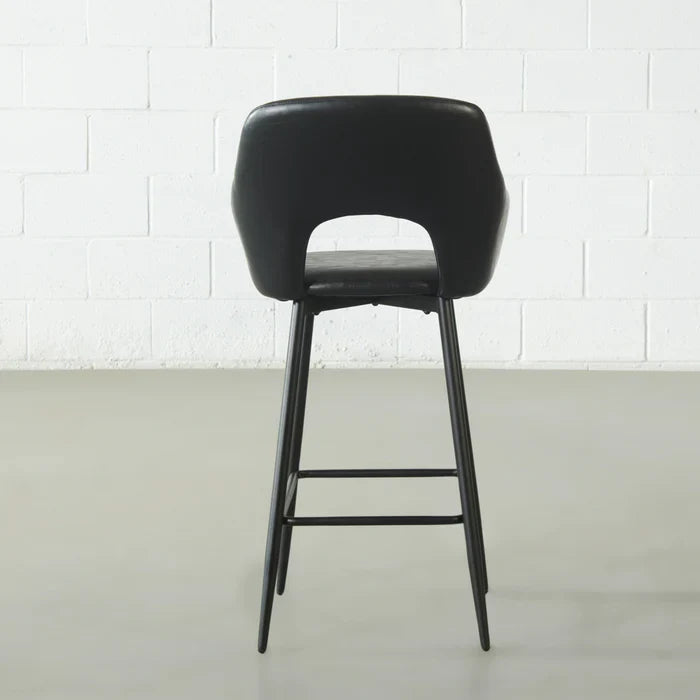 BROADWAY - Black Leather Counter Stool - Image 4