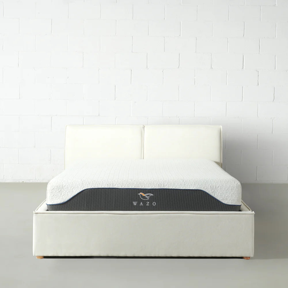 DENMARK - Cream Fabric Lift Up Storage Platform Bed SKU: B1082K - Image 9