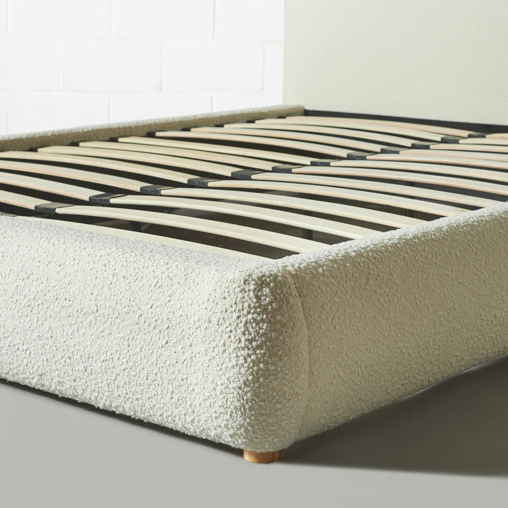 TOULOUSE - Cream Boucle Fabric Bed - Image 4