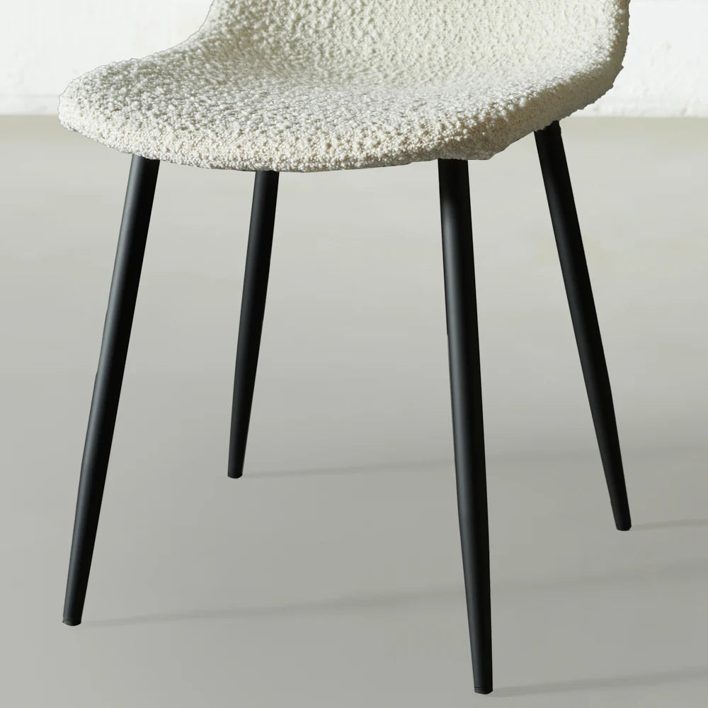MILAN - Cream Boucle Dining Chair - Image 2